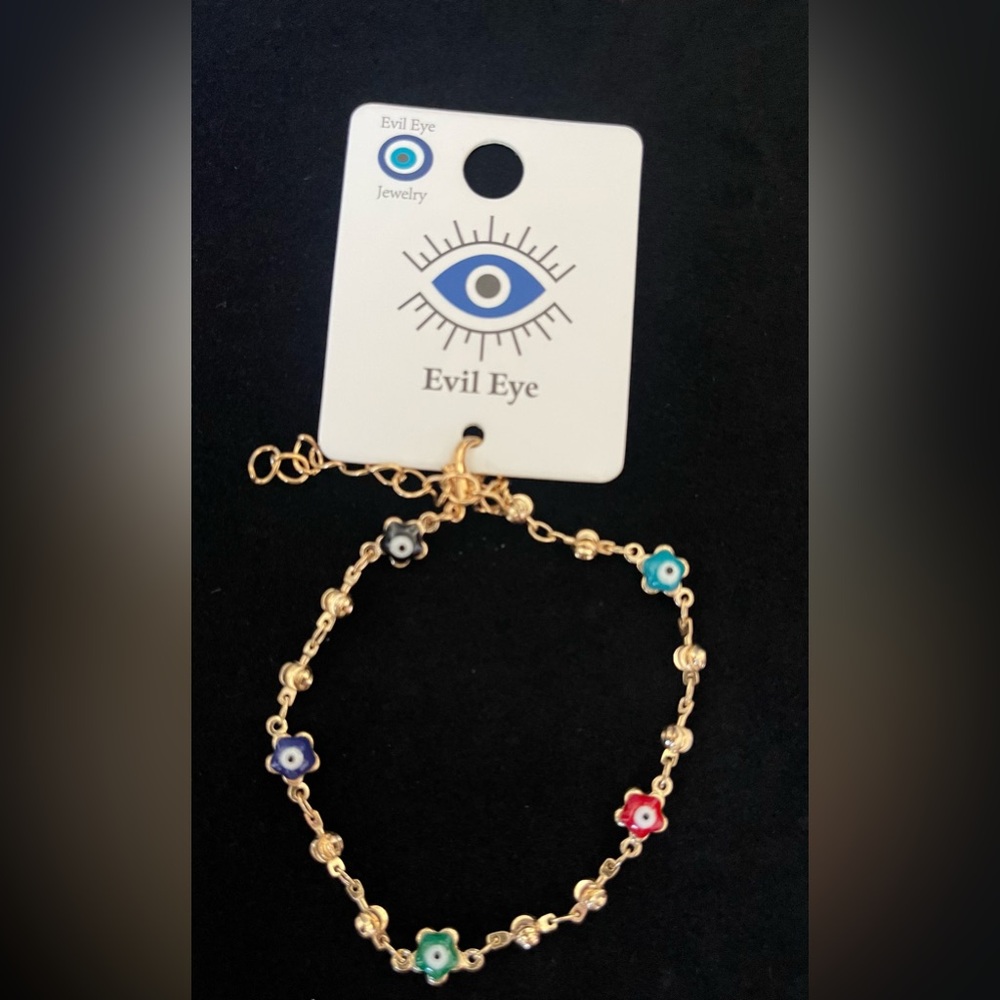 Evil Eye Gold Multicolor Bracelet